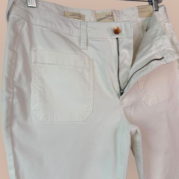 Universal Thread High Rise Flare White Denim Jeans Women Size 14 Vintage Stretch - Picture 6 of 12